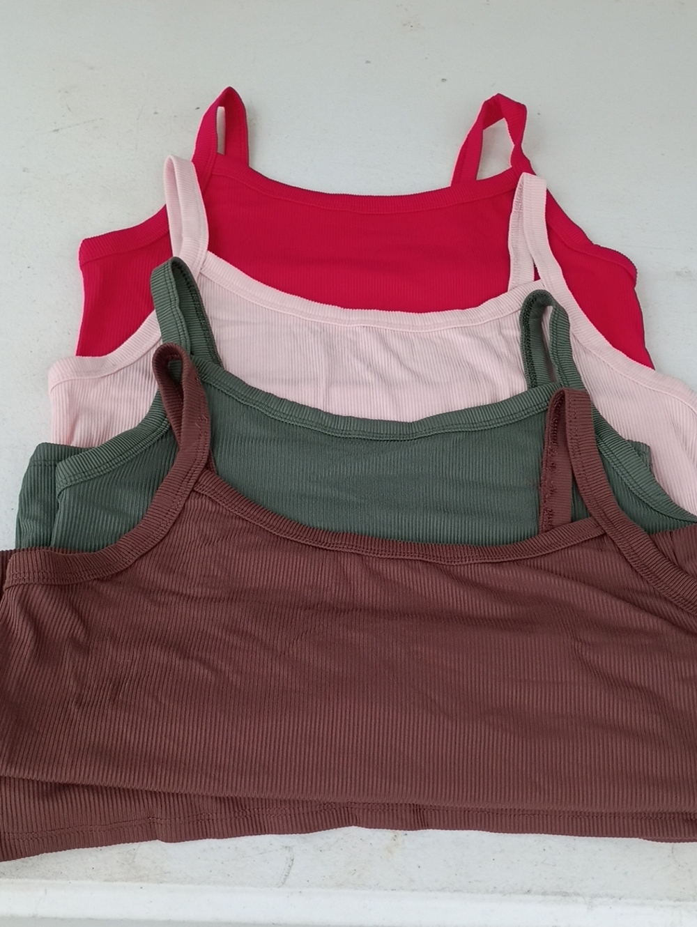 RNo Boundaries Women’s Ribbed Tank - Top, Red, Rose Pink, Olive & Brown
